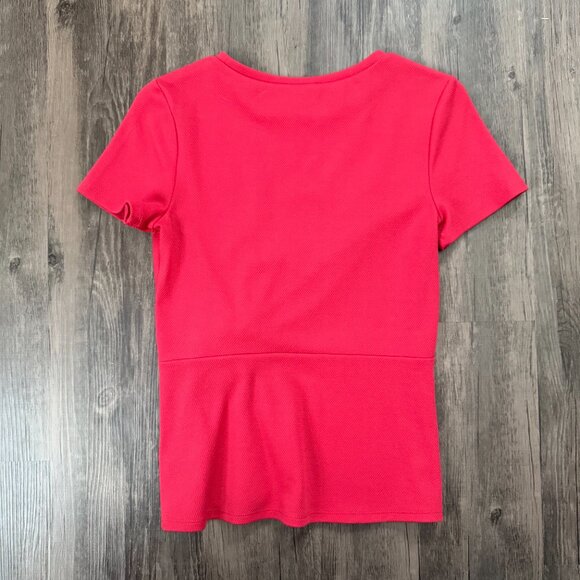 Textured Short Sleeve Top Front Twist Detail Work, Professional, Business Casual - Picture 4 of 6